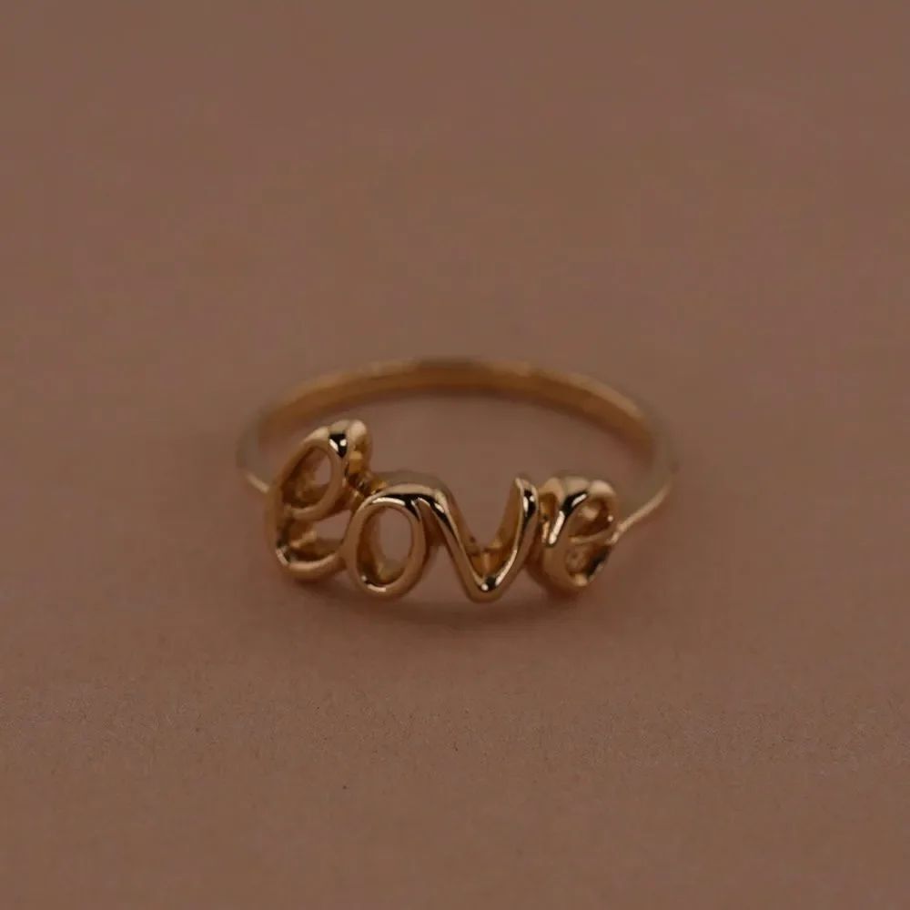 14k Real Gold Love Ring | Fancy Love Ring | Real Gold Everyday Ring |